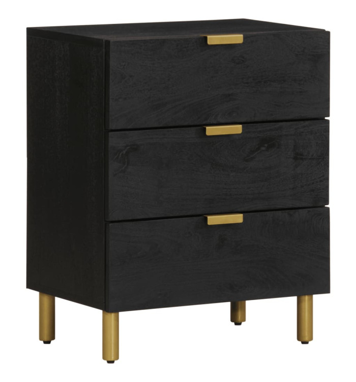 Table de chevet noir 50x33x62 cm bois d'ingénierie | Mobilier & Déco