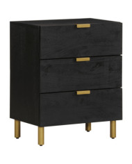 Table de chevet noir 50x33x62 cm bois d'ingénierie | Mobilier & Déco
