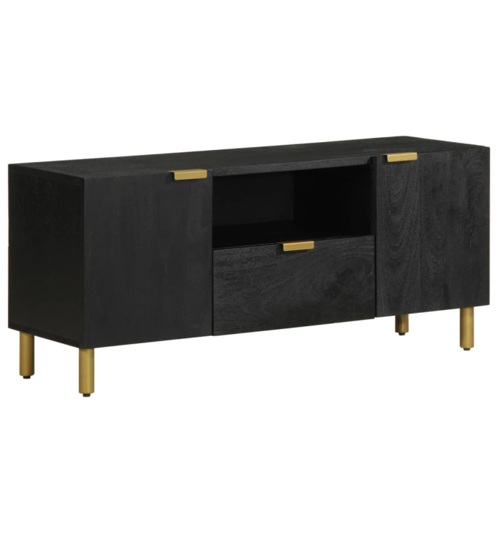 Meuble TV noir 105x33x46 cm bois d'ingénierie | Mobilier & Déco