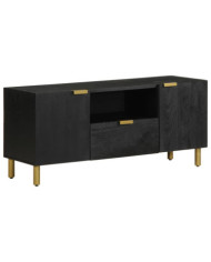 Meuble TV noir 105x33x46 cm bois d'ingénierie | Mobilier & Déco