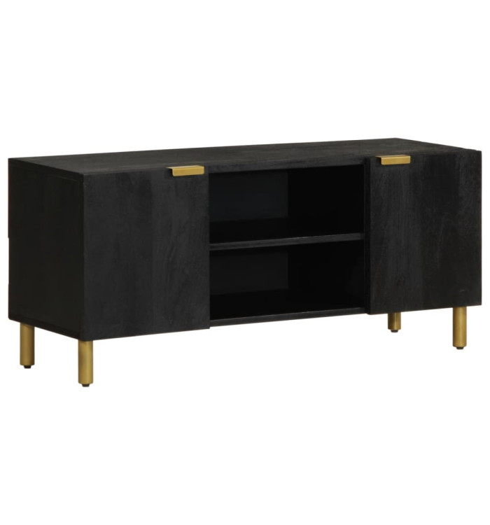 Meuble TV noir 105x33x46 cm bois d'ingénierie | Mobilier & Déco