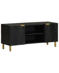 Meuble TV noir 105x33x46 cm bois d'ingénierie | Mobilier & Déco
