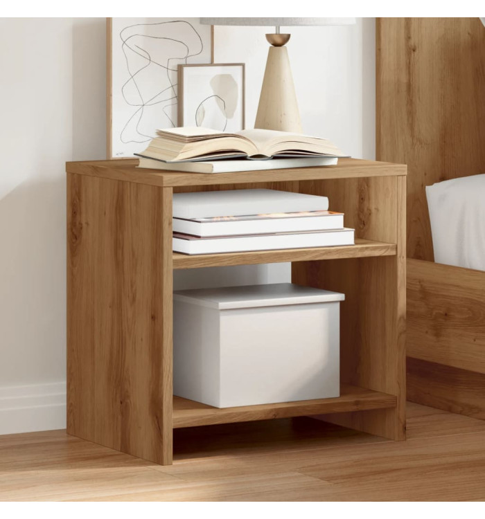 Table de chevet chêne artisanal 40x30x40 cm bois d'ingénierie | Mobilier & Déco
