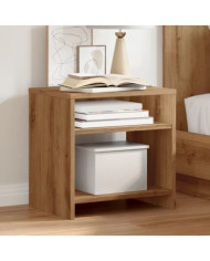 Table de chevet chêne artisanal 40x30x40 cm bois d'ingénierie | Mobilier & Déco