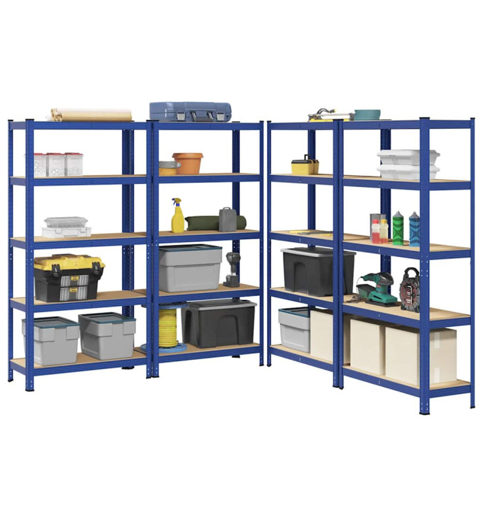 Étagères de rangement à 5 niveaux 4 pcs bleu | Mobilier & Déco