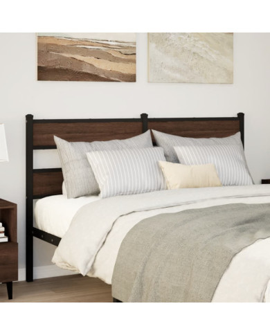 Tête de lit chêne marron 150 cm acier et bois d'ingénierie | Mobilier & Déco