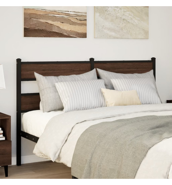 Tête de lit chêne marron 150 cm acier et bois d'ingénierie | Mobilier & Déco