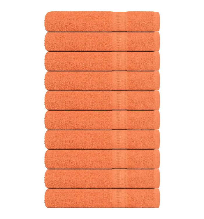 Serviettes de sauna 10 pcs orange 80x200 cm 360 g/m² 100% coton | Mobilier & Déco