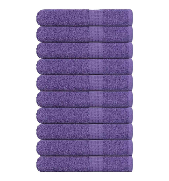 Serviettes de sauna 10 pcs violet 80x200 cm 360 g/m² 100% coton | Mobilier & Déco