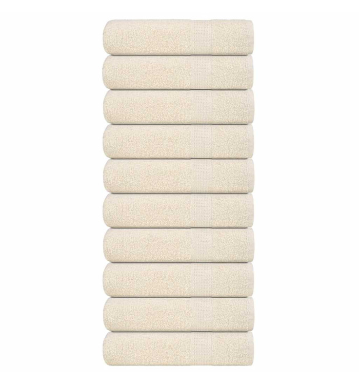 Serviettes de bain 10 pcs crème 100x150 cm 360 g/m² 100% coton | Mobilier & Déco