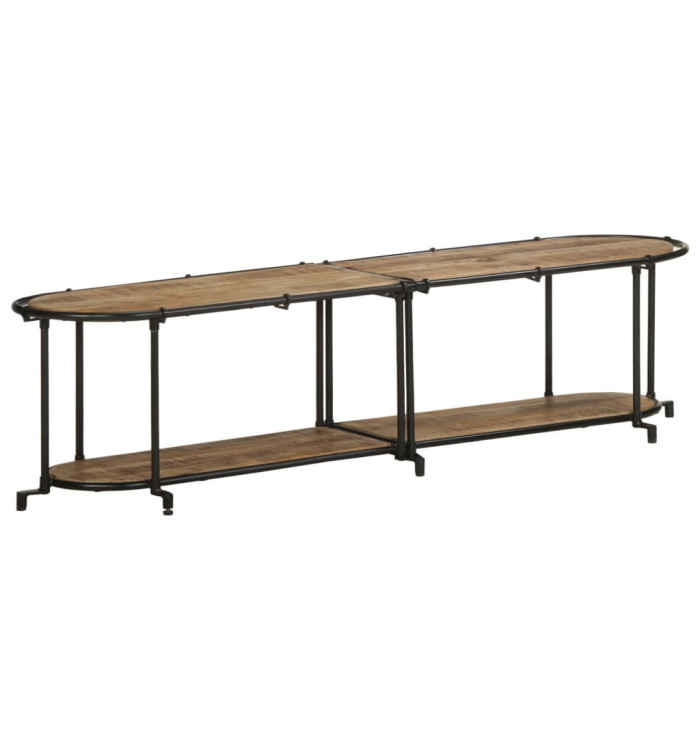 Meuble TV 160x42x40 cm bois massif de manguier brut | Mobilier & Déco