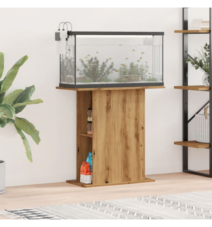 Support d'aquarium chêne artisanal 36x75x72,5cm bois ingénierie | Mobilier & Déco