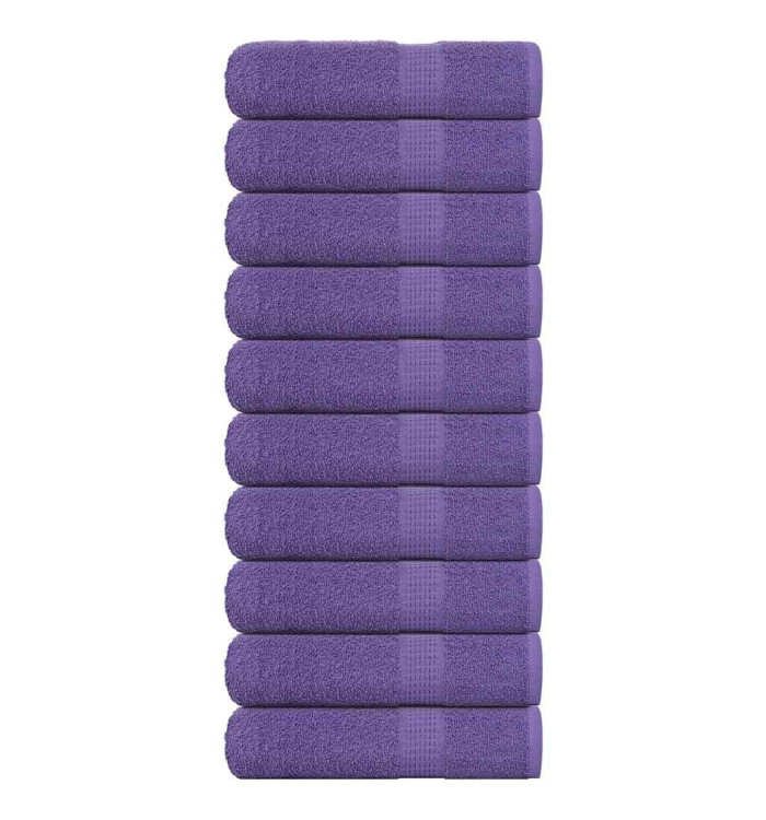 Essuie-mains 10 pcs violet 50x100 cm 360 g/m² 100% coton | Mobilier & Déco