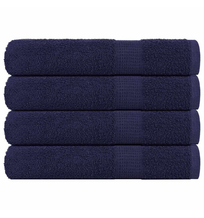 Serviettes de sauna 4 pcs bleu marine 80x200 cm 100% coton | Mobilier & Déco