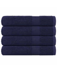 Serviettes de sauna 4 pcs bleu marine 80x200 cm 100% coton | Mobilier & Déco