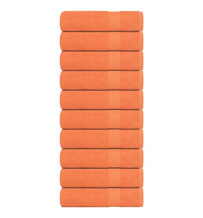 Serviettes de douche 10pcs orange 70x140 cm 360 g/m² 100% coton | Mobilier & Déco