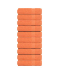 Serviettes de douche 10pcs orange 70x140 cm 360 g/m² 100% coton | Mobilier & Déco