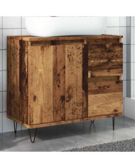 Armoire de lavabo de salle de bain vieux bois 65x33x60 cm | Mobilier & Déco