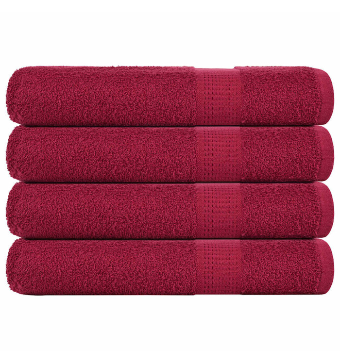 Serviettes de sauna 4 pcs bordeaux 80x200cm 360 g/m² 100% coton | Mobilier & Déco