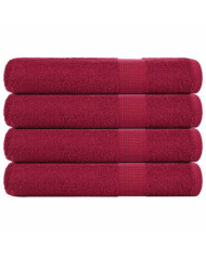 Serviettes de sauna 4 pcs bordeaux 80x200cm 360 g/m² 100% coton | Mobilier & Déco