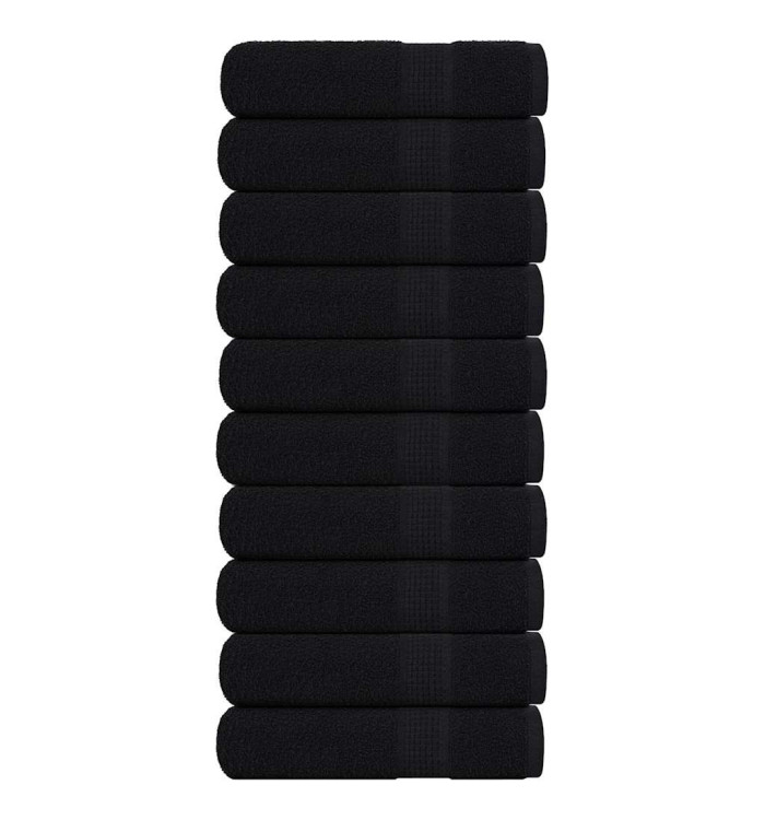 Serviettes de bain 10 pcs noir 100x150 cm 360 g/m² 100% coton | Mobilier & Déco
