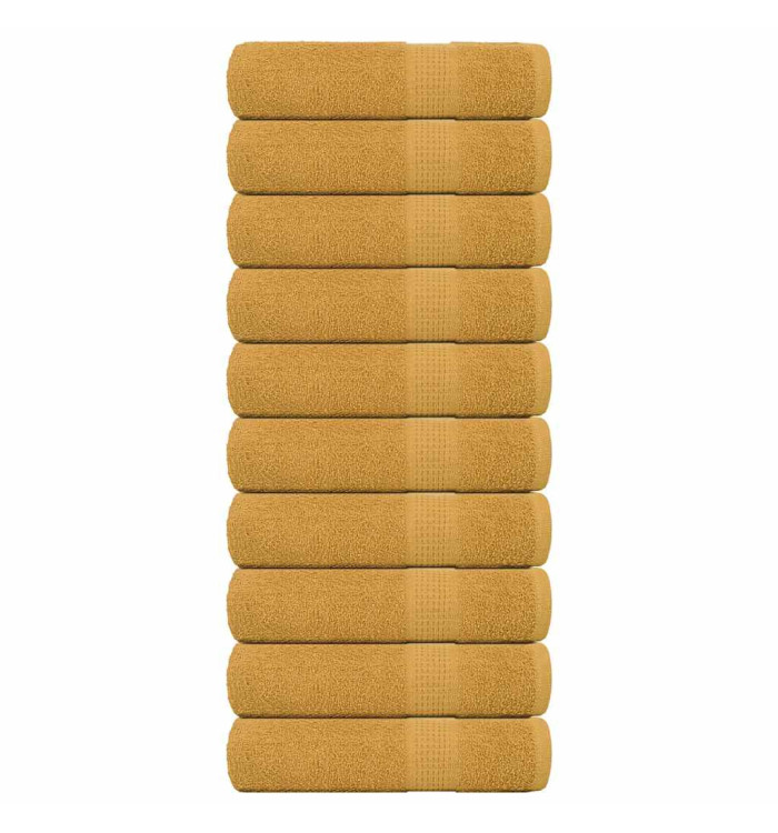 Serviettes de bain 10 pcs doré 100x150 cm 360 g/m² 100% coton | Mobilier & Déco