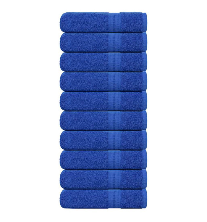 Essuie-mains 10 pcs bleu 50x100 cm 360 g/m² 100% coton | Mobilier & Déco