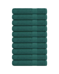 Serviettes 10 pcs vert 100x200 cm 360 g/m² 100% coton | Mobilier & Déco