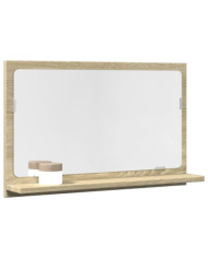 Étagère de salle de bain à miroir chêne sonoma bois ingénierie | Mobilier & Déco