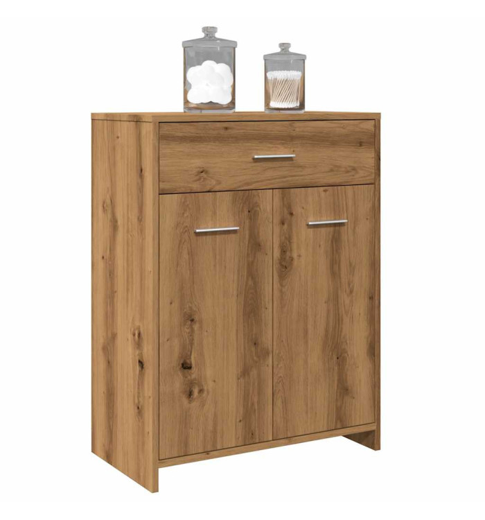Armoire de salle de bain chêne artisanal 60x33x80 cm | Mobilier & Déco