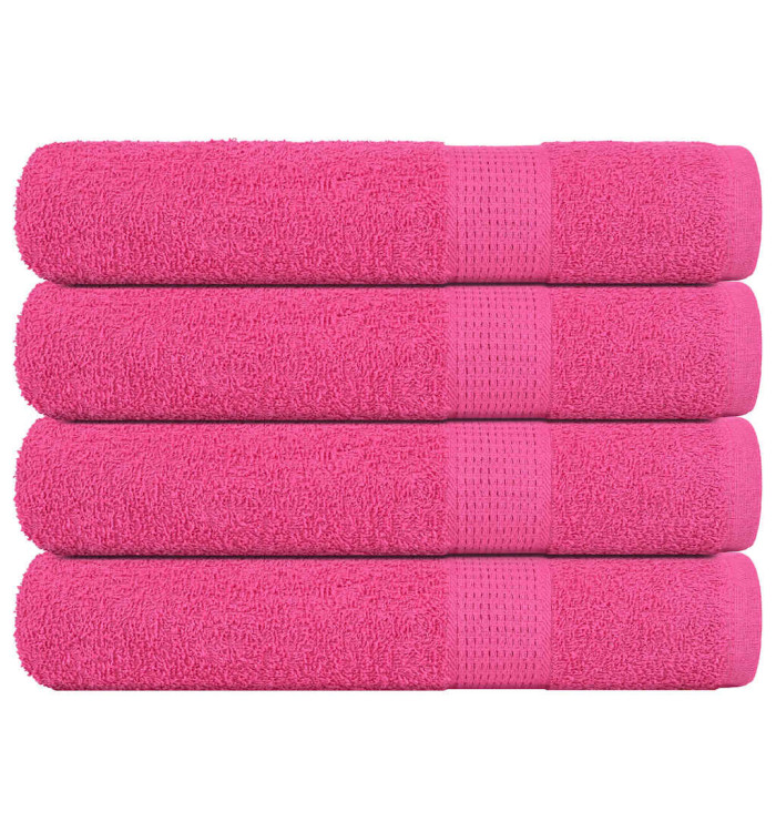Serviettes 4 pcs rose 100x200 cm 360 g/m² 100% coton | Mobilier & Déco