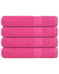 Serviettes 4 pcs rose 100x200 cm 360 g/m² 100% coton | Mobilier & Déco