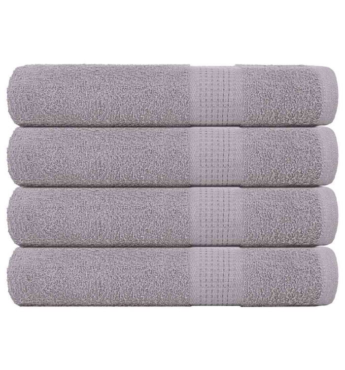 Serviettes de sauna 4 pcs gris 80x200 cm 360 g/m² 100% coton | Mobilier & Déco