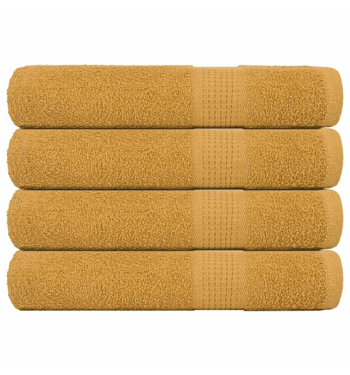 Serviettes de sauna 4 pcs doré 80x200 cm 360 g/m² 100% coton | Mobilier & Déco