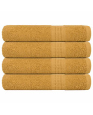 Serviettes de sauna 4 pcs doré 80x200 cm 360 g/m² 100% coton | Mobilier & Déco