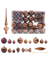 Boules de Noël 98 pcs marron Ø3/4/6 cm | Mobilier & Déco