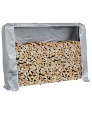 Portant de bois de chauffage et housse de pluie acier galvanisé | Mobilier & Déco