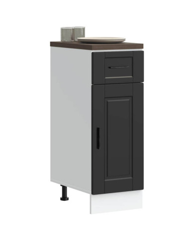 Armoire de cuisine Porto noir bois d'ingénierie | Mobilier & Déco