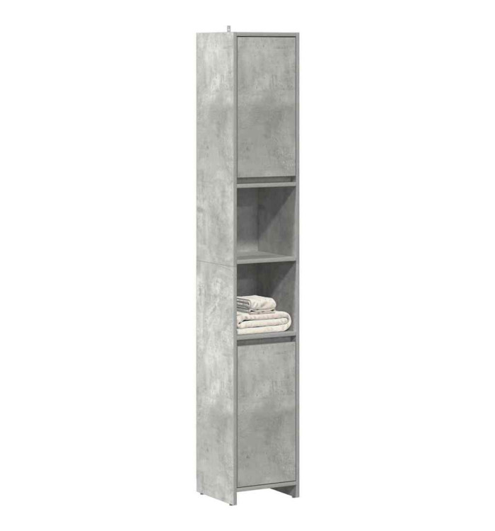 Armoire de salle de bain Gris béton 30x30x183,5 cm Aggloméré | Mobilier & Déco