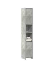Armoire de salle de bain Gris béton 30x30x183,5 cm Aggloméré | Mobilier & Déco