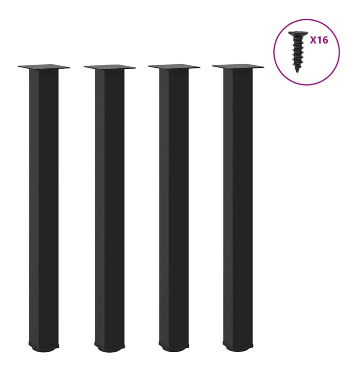 Pieds de table de bar 4 pièces Noir 100-102 cm Acier | Mobilier & Déco