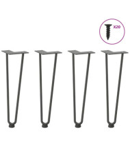 Pieds en épingle à cheveux pour table basse 4 pièces Anthracite 42 cm Acier massif | Mobilier & Déco