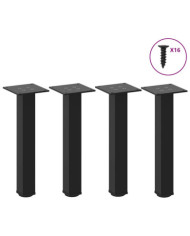 Pieds de table basse 4 pièces Noir 30-32 cm Acier | Mobilier & Déco