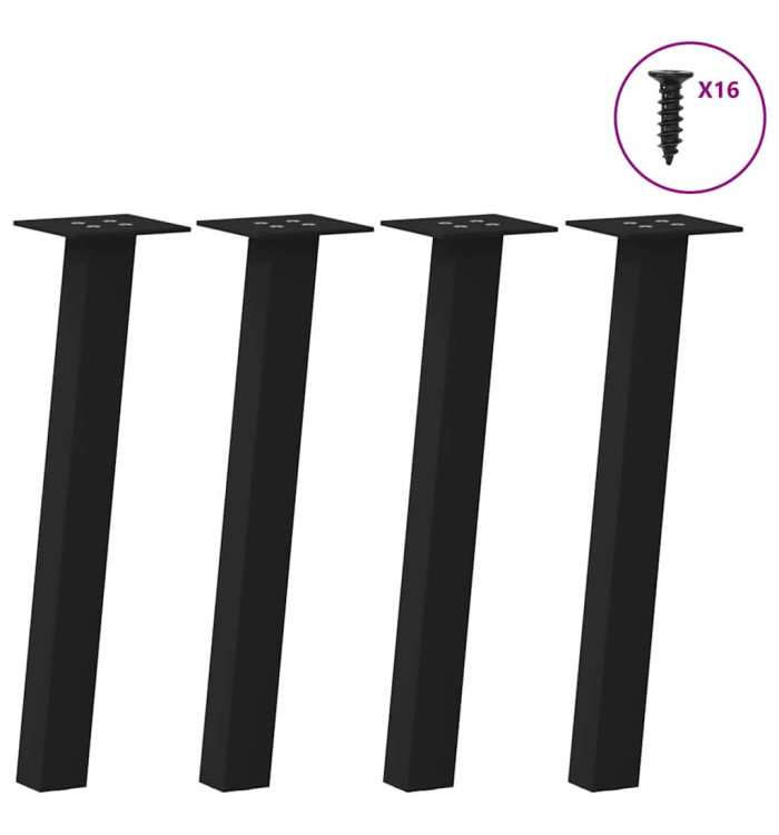 Pieds de table basse 4 pièces Noir 42 cm Acier | Mobilier & Déco