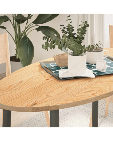 Dessus de table 120x60x2 cm bois de chêne massif ovale | Mobilier & Déco