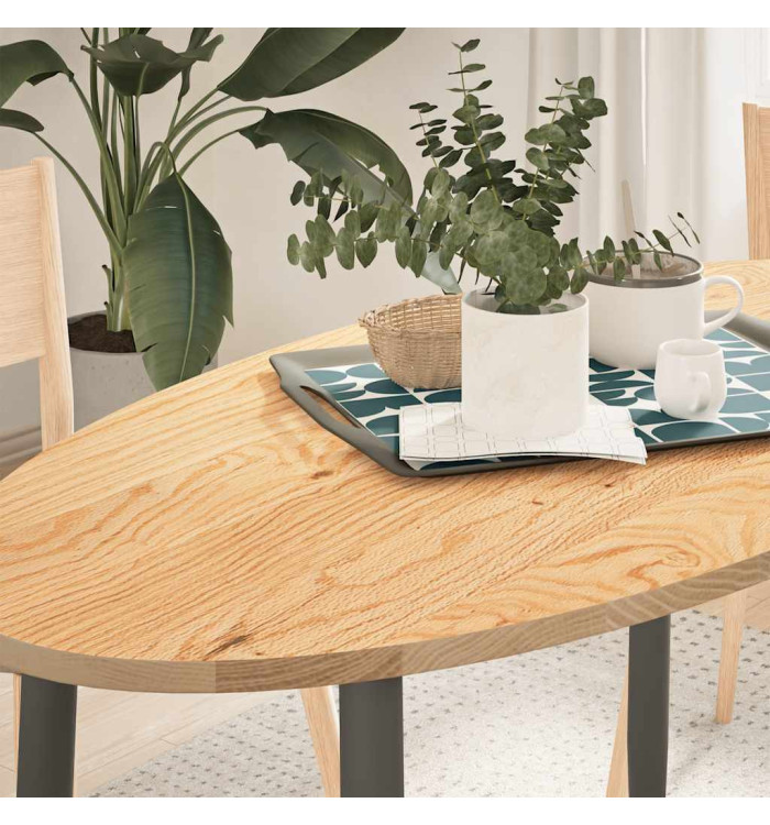 Dessus de table 120x60x2 cm bois de chêne massif ovale | Mobilier & Déco