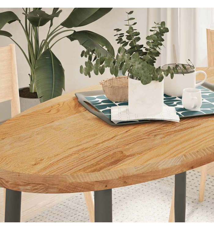 Dessus de table 120x60x4 cm bois de chêne massif ovale | Mobilier & Déco