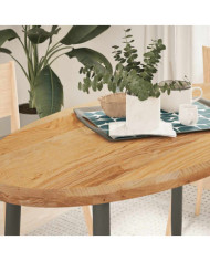 Dessus de table 120x60x4 cm bois de chêne massif ovale | Mobilier & Déco