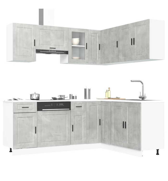 Ensemble d'armoires de cuisine 11 pcs Porto bois d'ingénierie | Mobilier & Déco