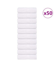 Serviettes d'invité 50 pcs blanc 30x50 cm 360 g/m² 100% coton | Mobilier & Déco